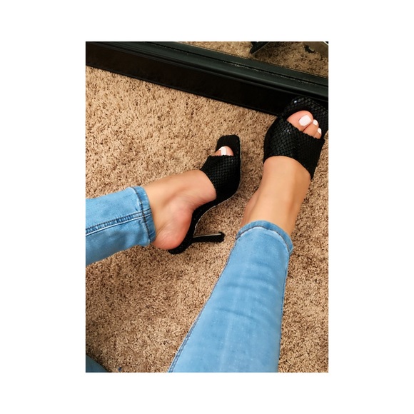 black square front heels